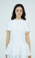 G-White Mini Woven Dress